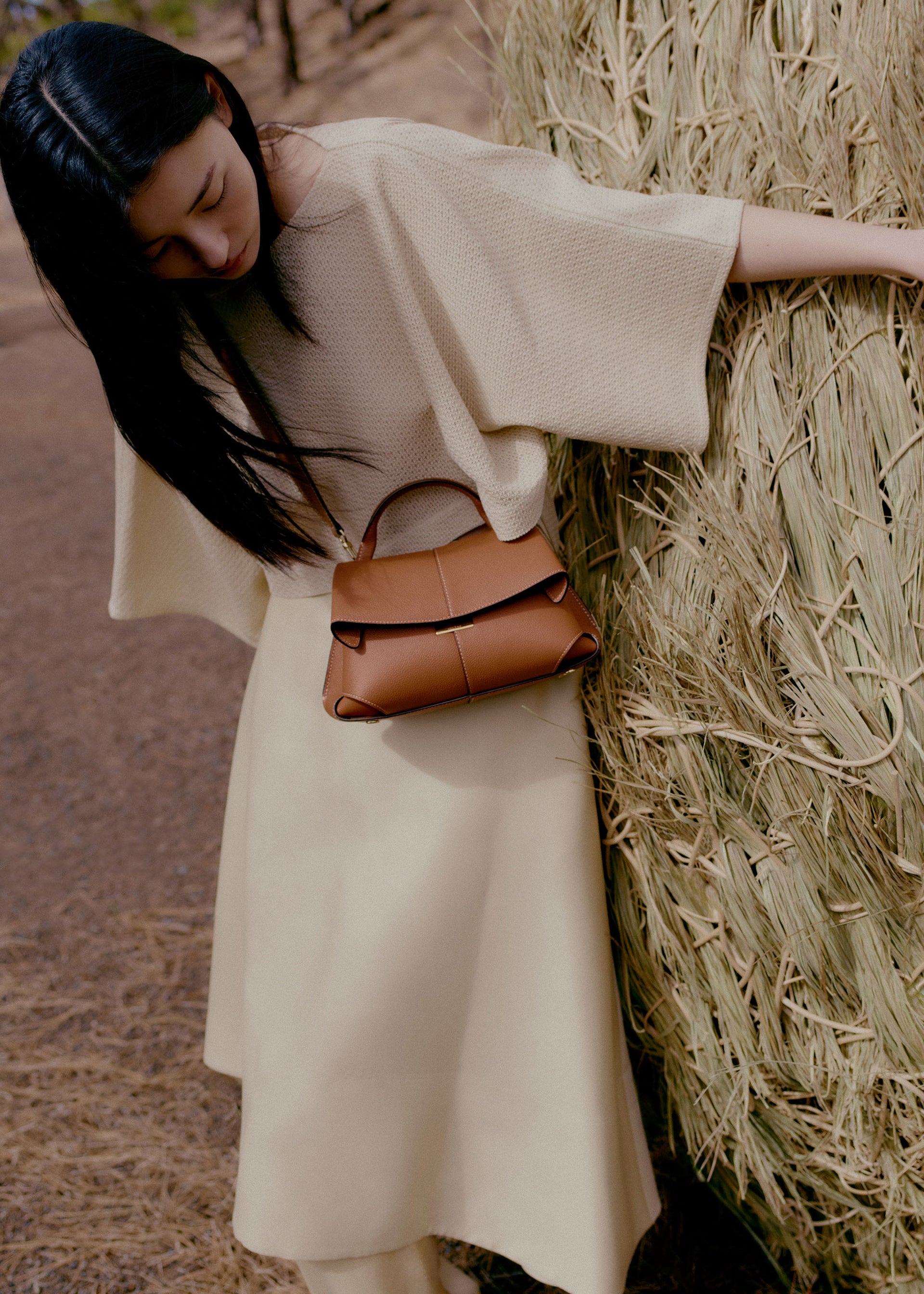 Mokki Mini - Camel Genarbtes Leder