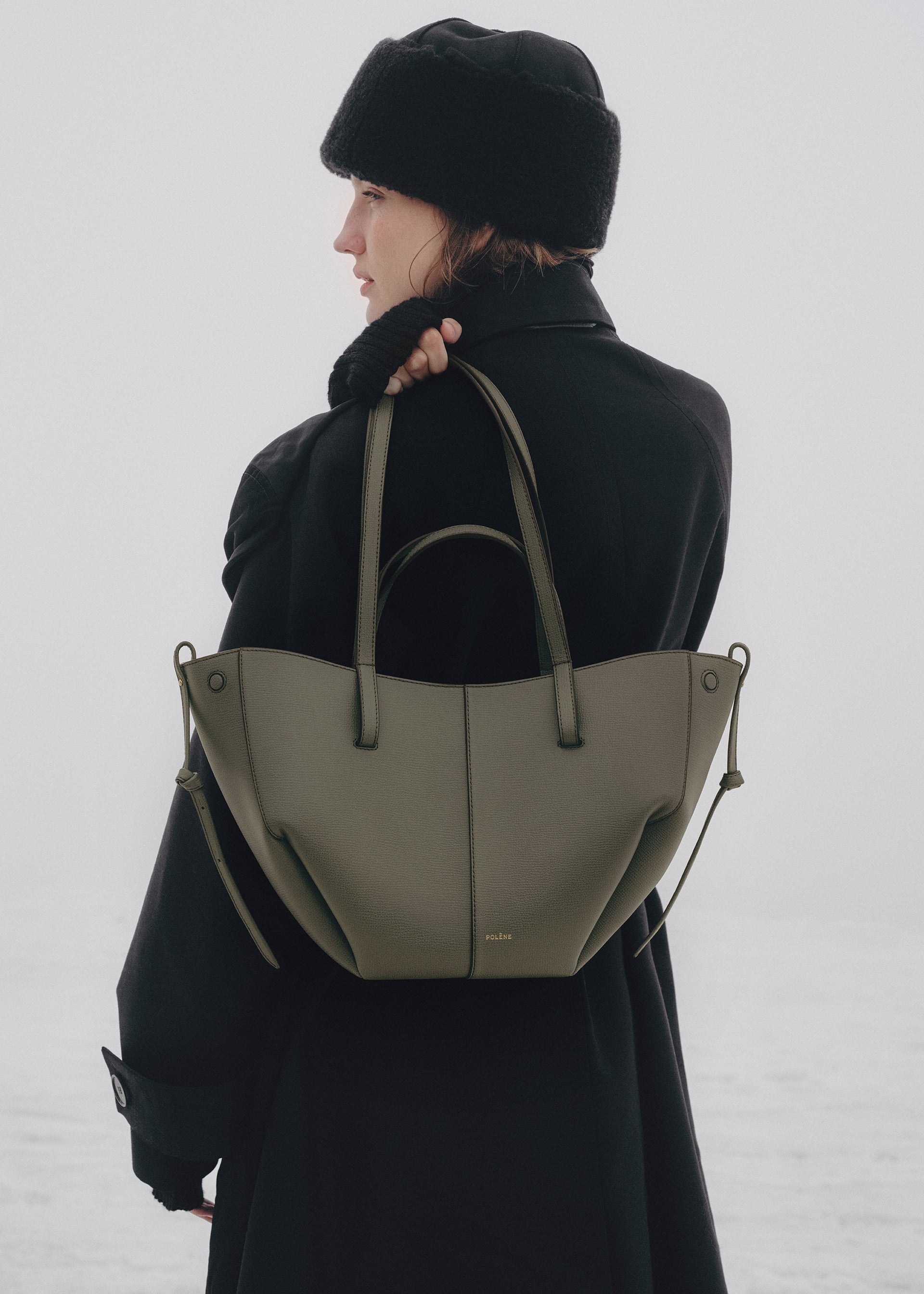 Cyme Mini - Rauchgrün Genarbtes Leder