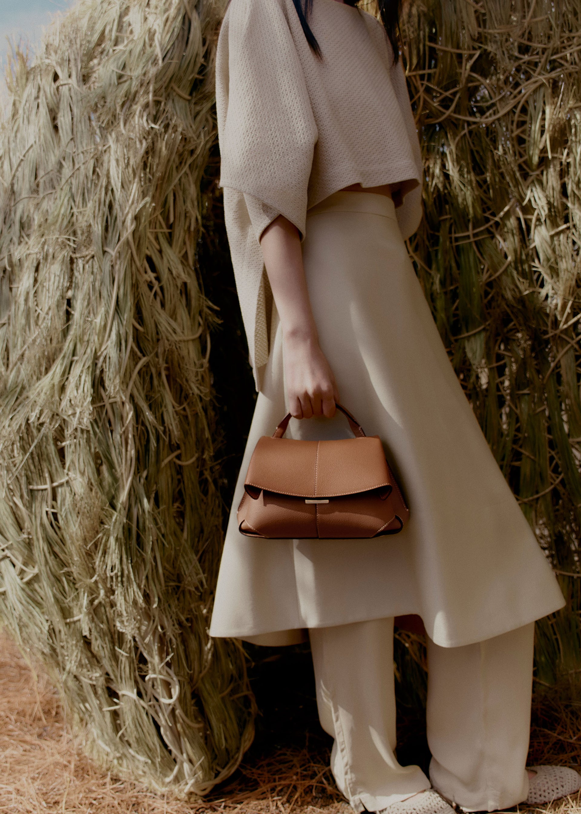 Mokki Mini - Camel Genarbtes Leder