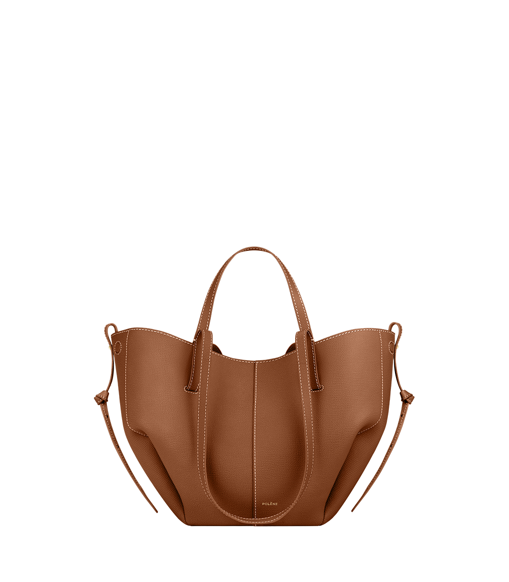 Polene Bag Cyme Mini Camel Genarbtes Leder