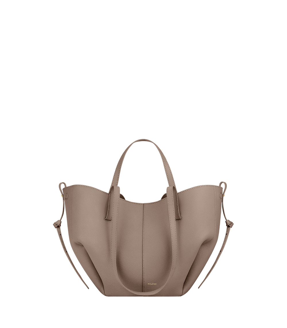 Polene Bag Cyme Mini Taupe Genarbtes Leder
