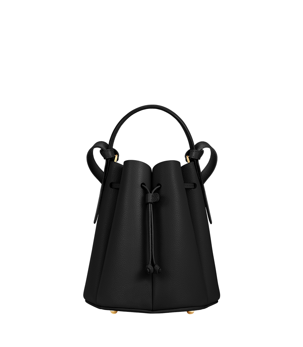 Polene Taschen Numero Huit Mini Schwarz Genarbtes Leder