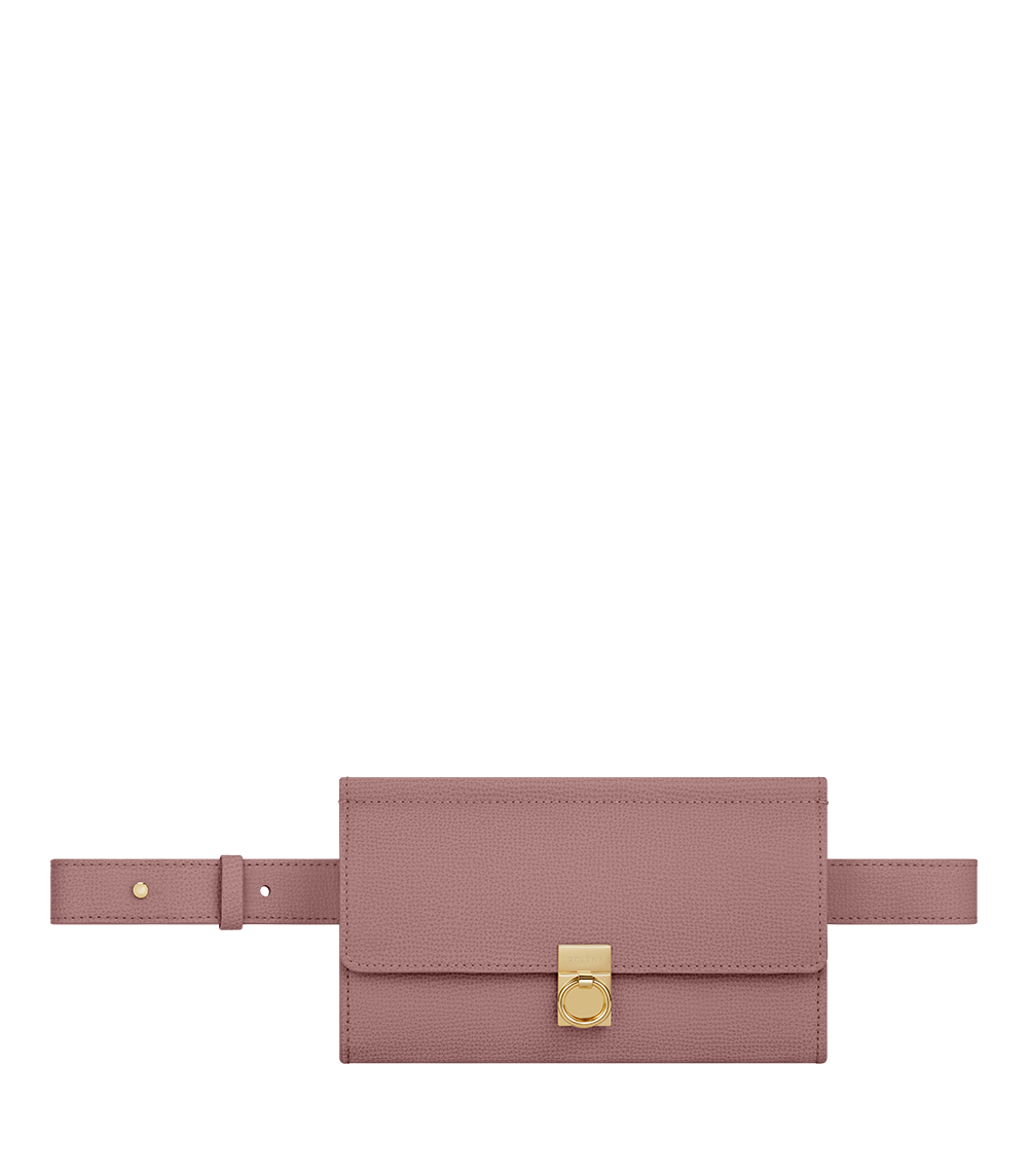 Numéro Sept Gürteltasche - Fliederfarbenes genarbtes Leder