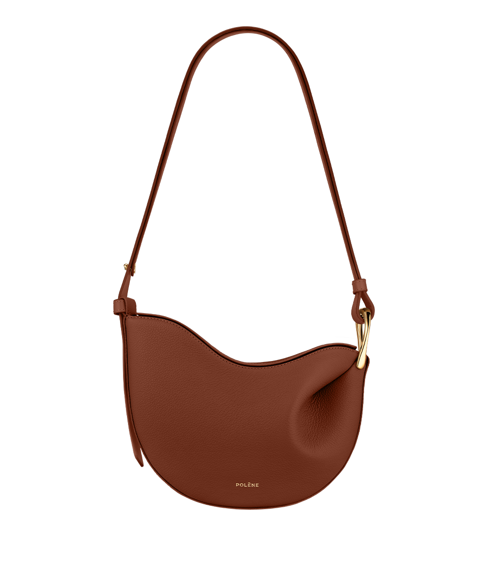 Polene Taschen Tonca Cognac Genarbtes Leder