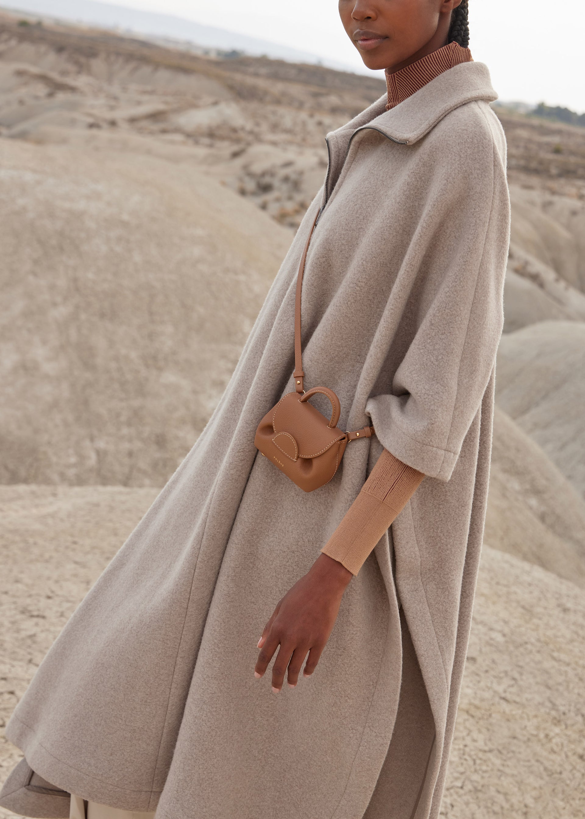 Numéro Un Micro - Camel Genarbtes Leder