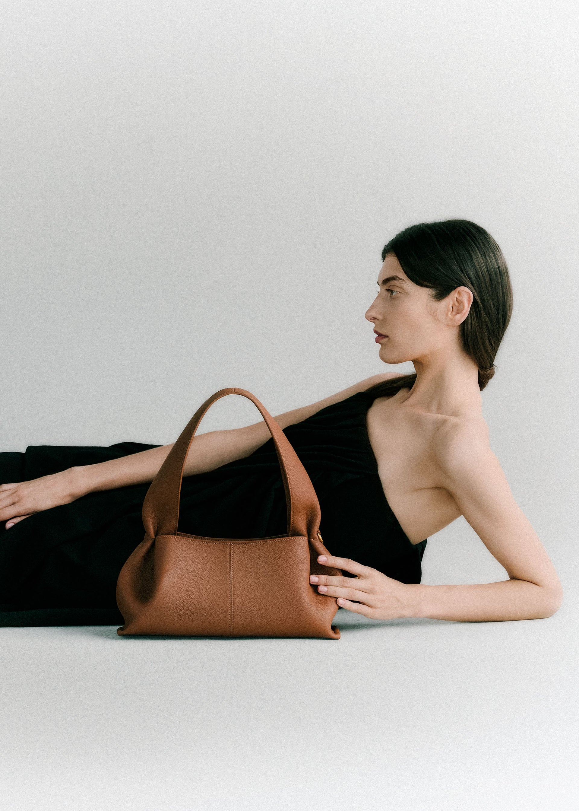 Numéro Neuf East West - Camel Genarbtes Leder