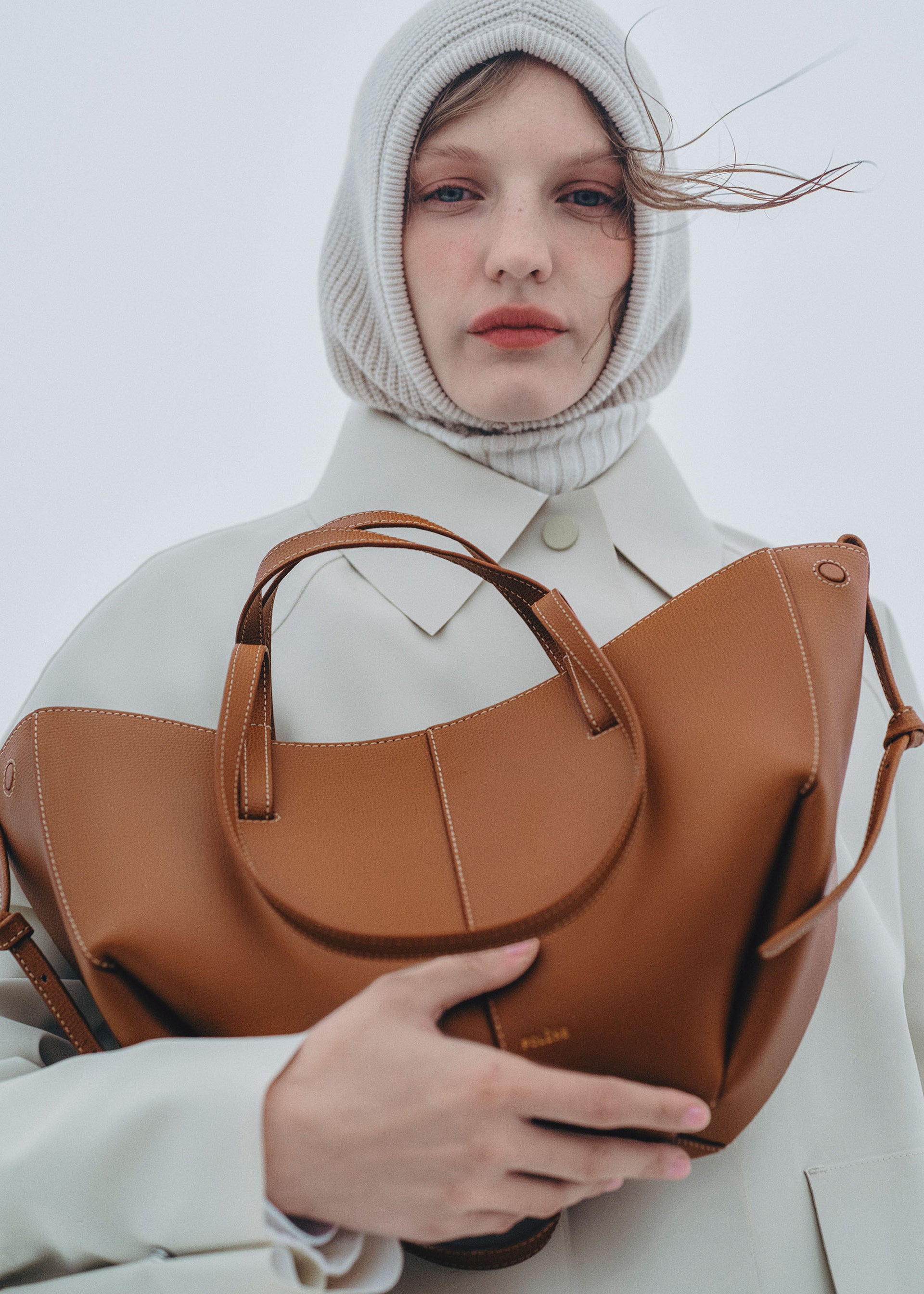 Cyme Mini - Camel Genarbtes Leder