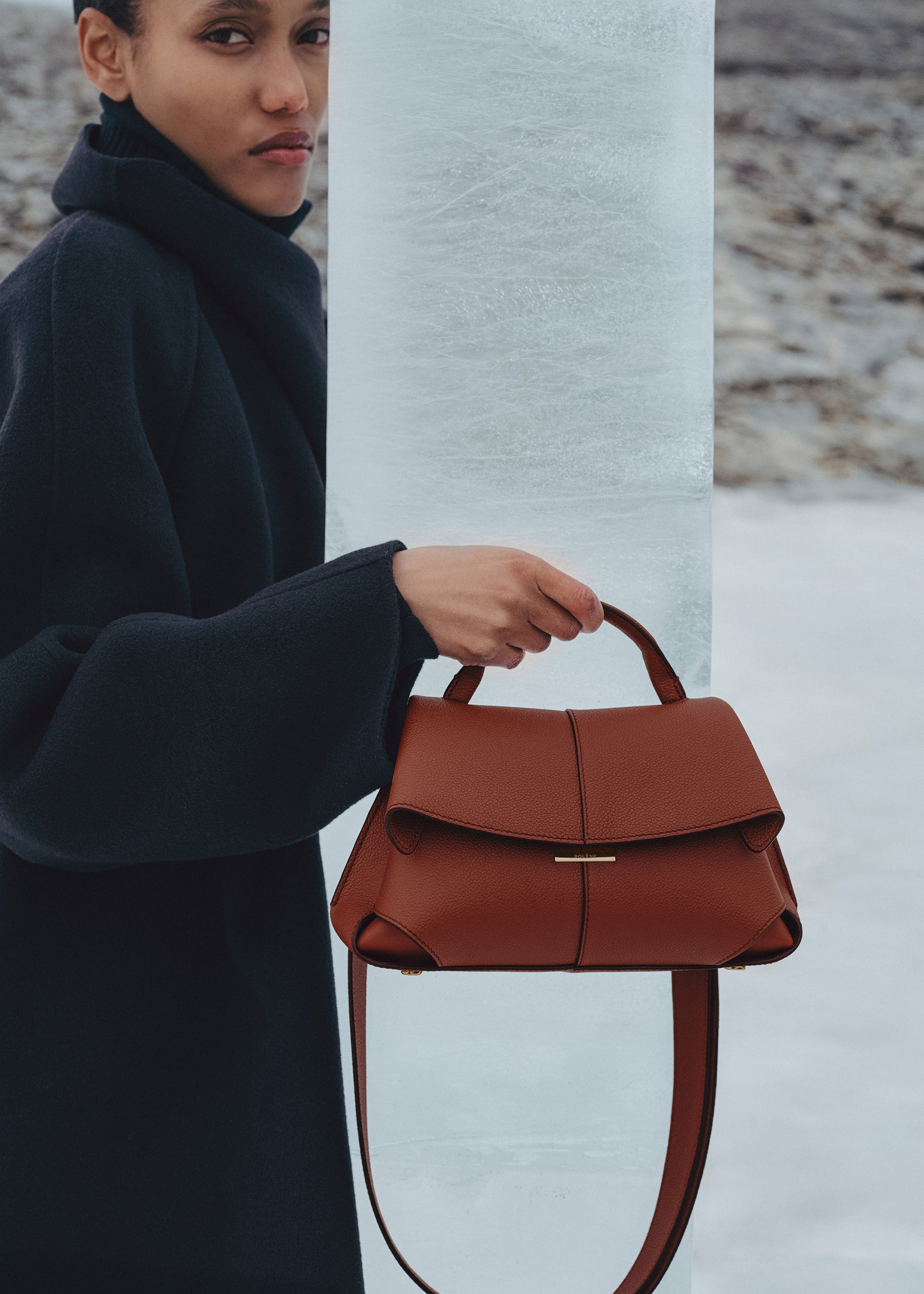 Mokki Mini - Rote Tonerde Genarbtes Leder