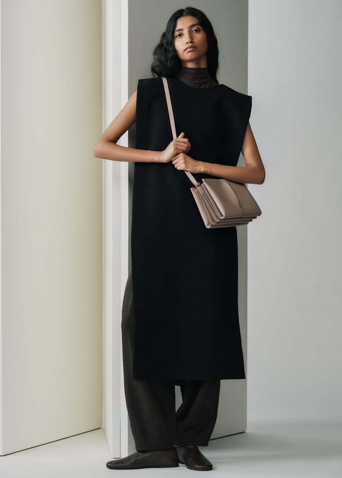 Boky - Taupe Genarbtes Leder