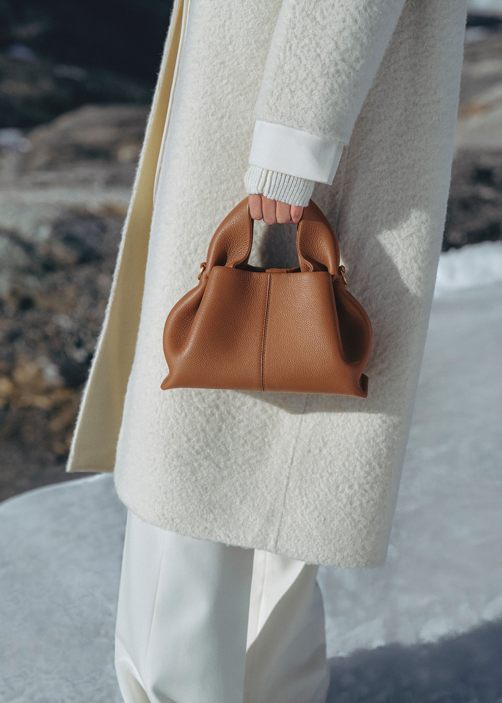 Numéro Neuf Mini - Camel Genarbtes Leder