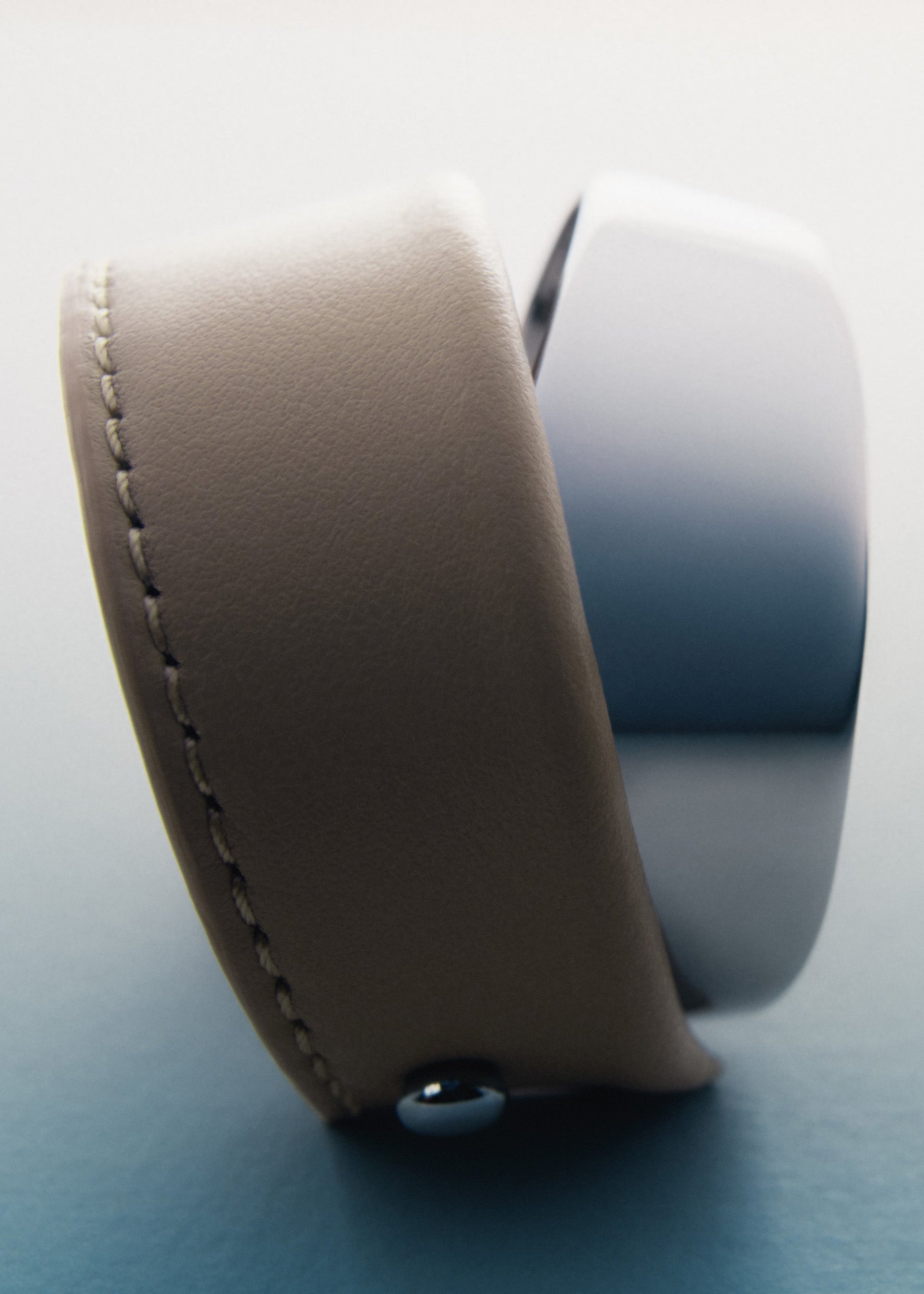 Manschette Ormé - Silberedition Und Taupe Leder