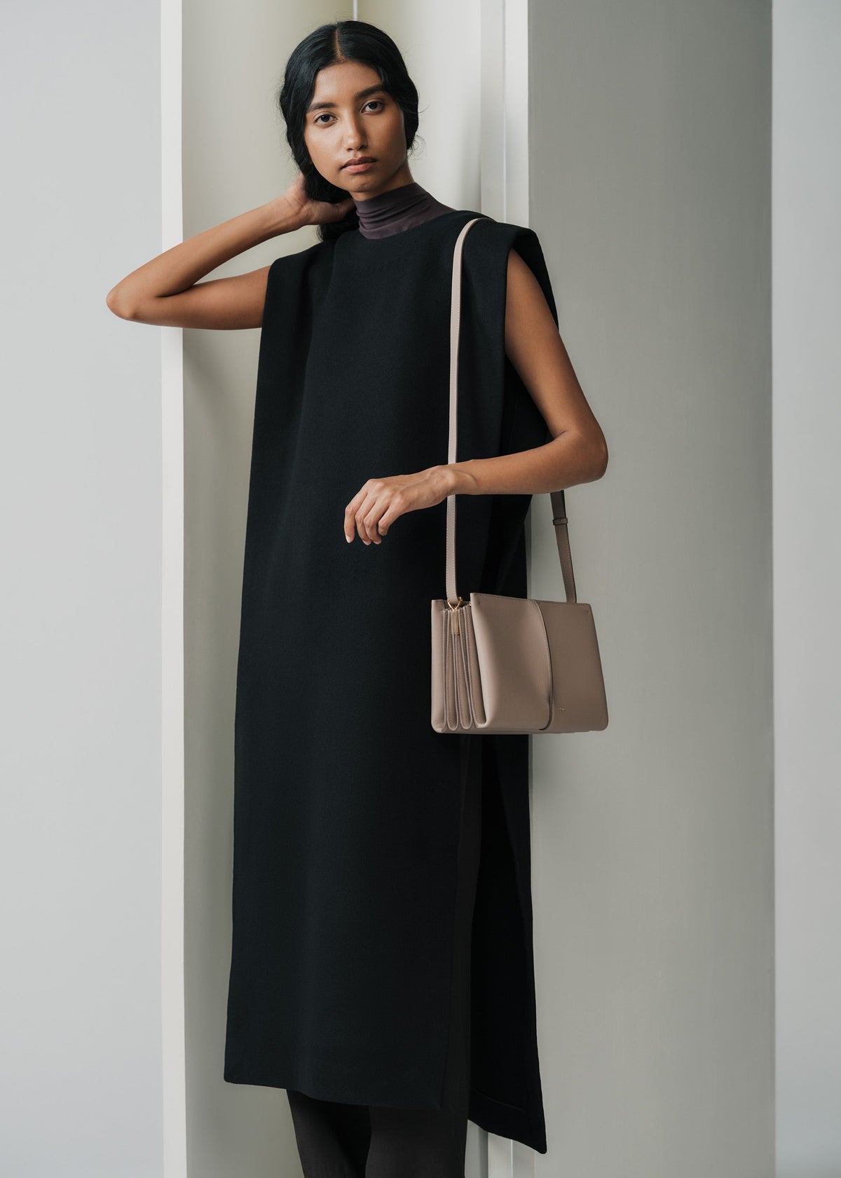 Boky - Taupe Genarbtes Leder