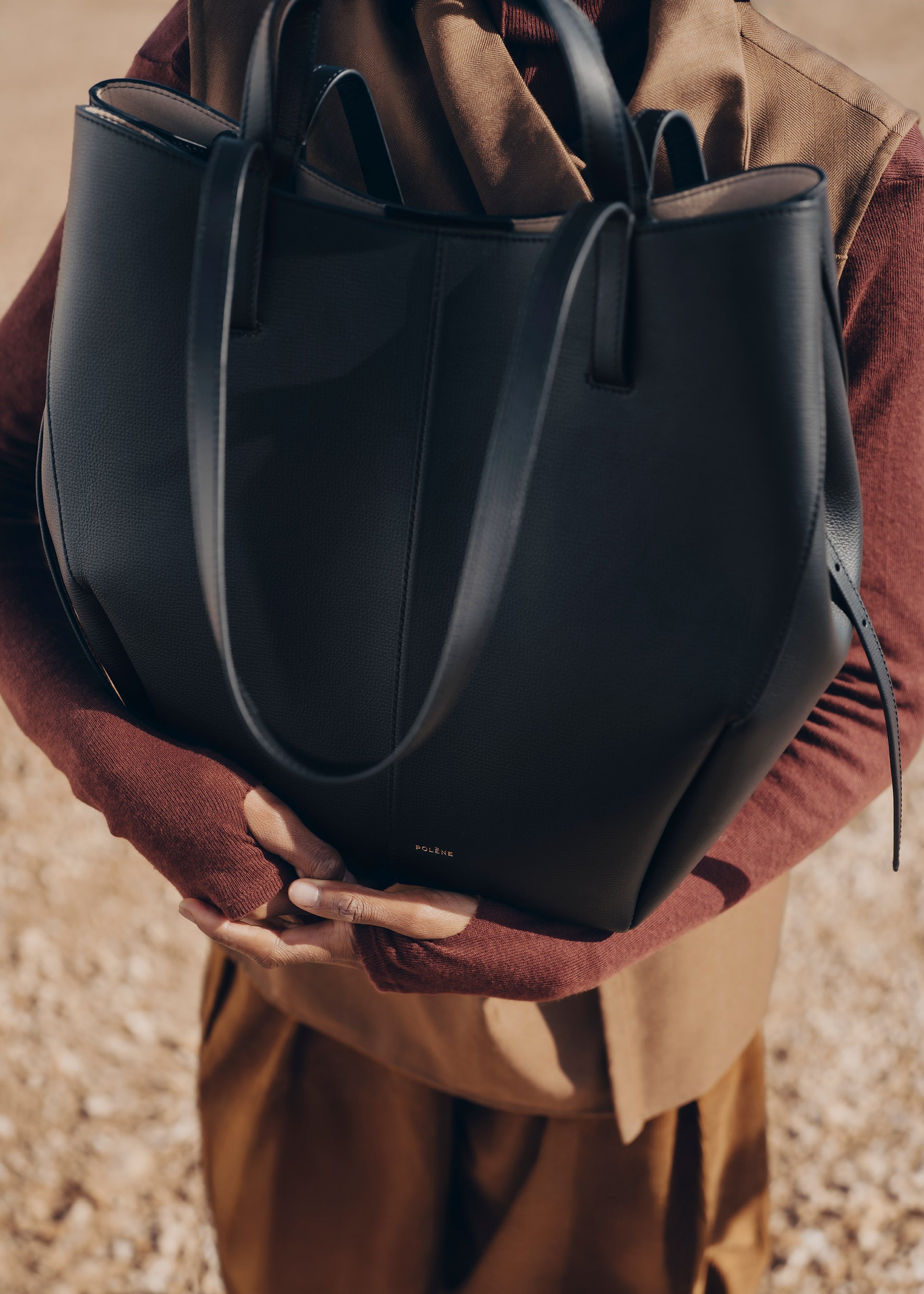 Cyme Tote - Schwarz Genarbtes Leder