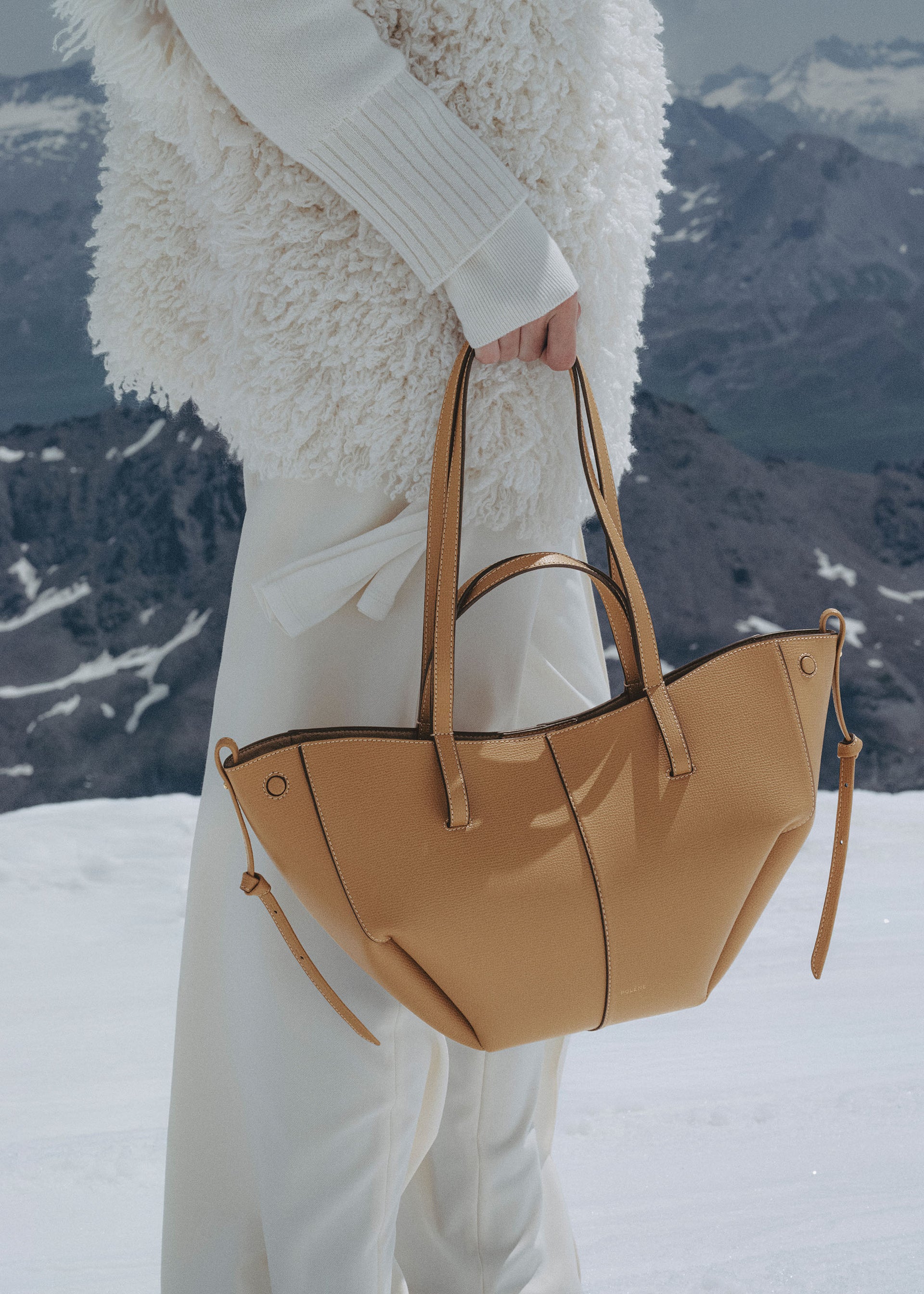 Cyme Mini - Ocker Genarbtes Leder