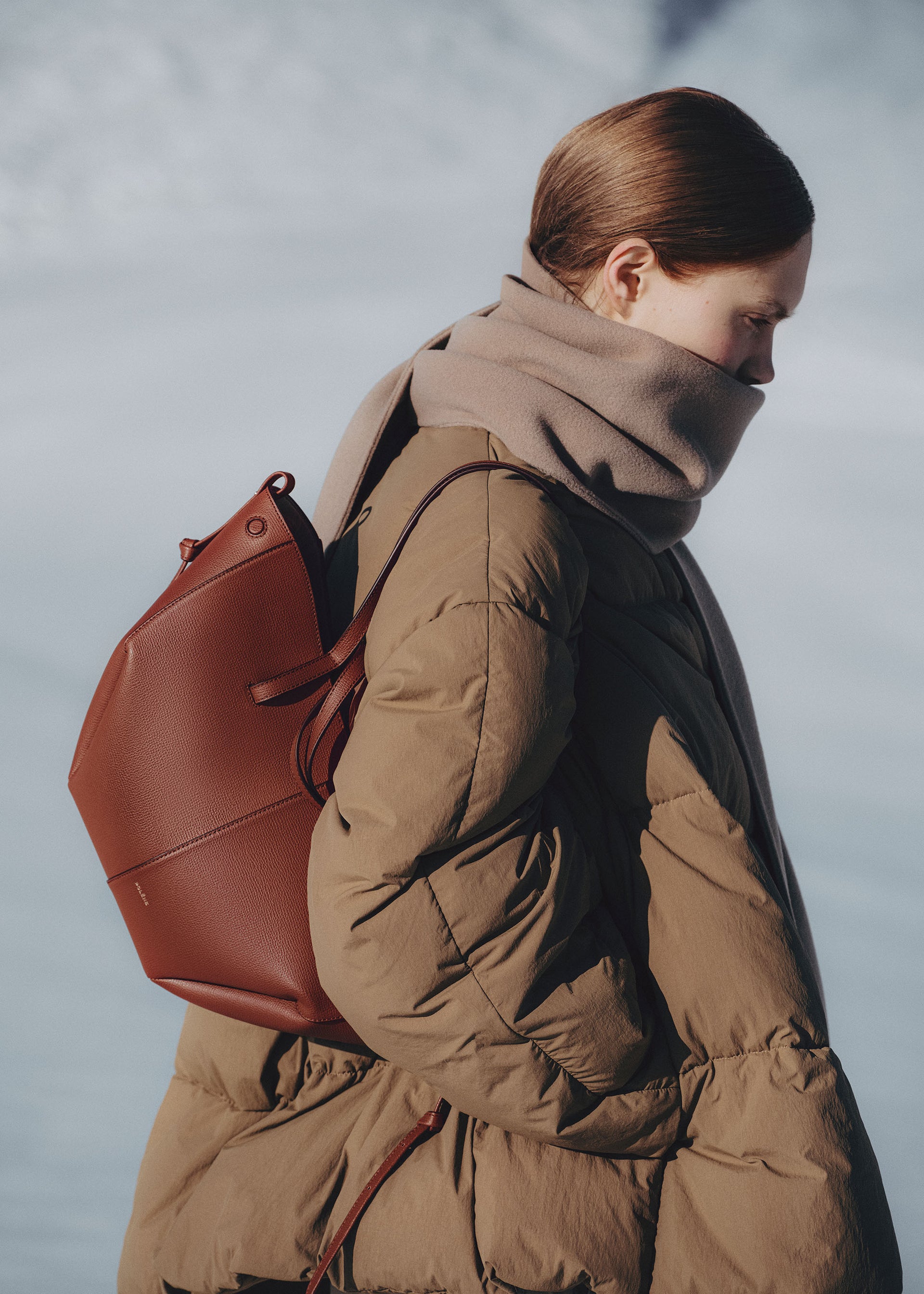 Cyme Mini - Rote Tonerde Genarbtes Leder