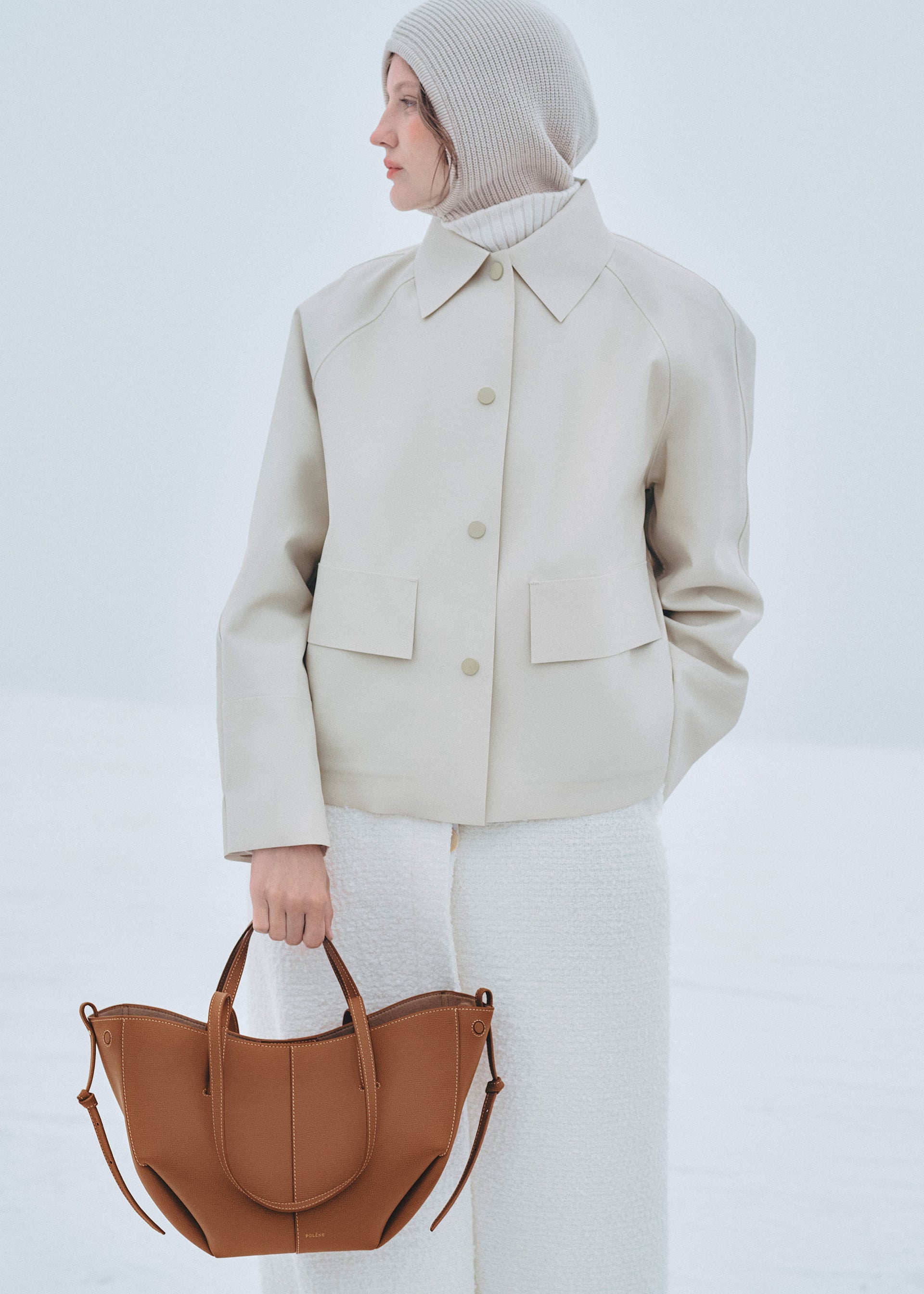 Cyme Mini - Camel Genarbtes Leder