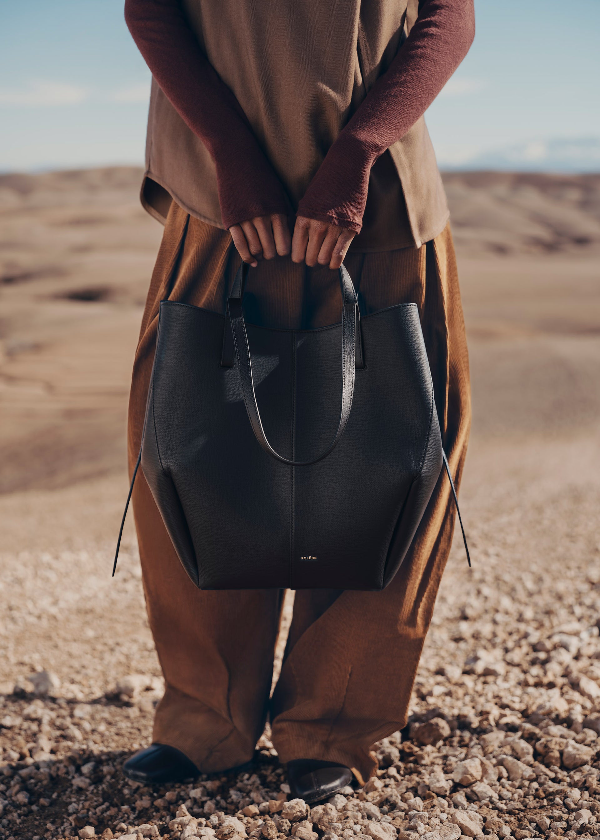 Cyme Tote - Schwarz Genarbtes Leder