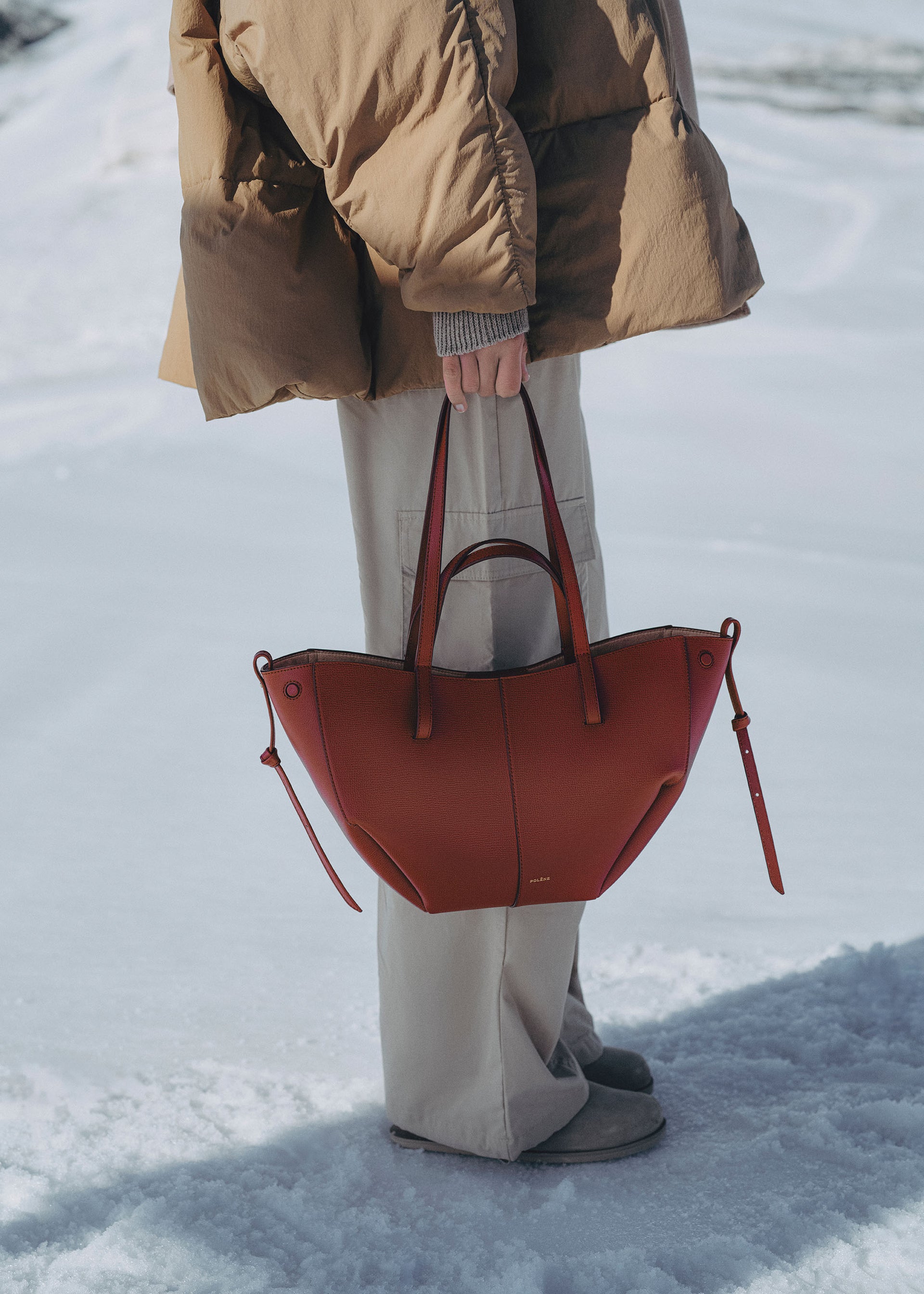 Cyme Mini - Rote Tonerde Genarbtes Leder
