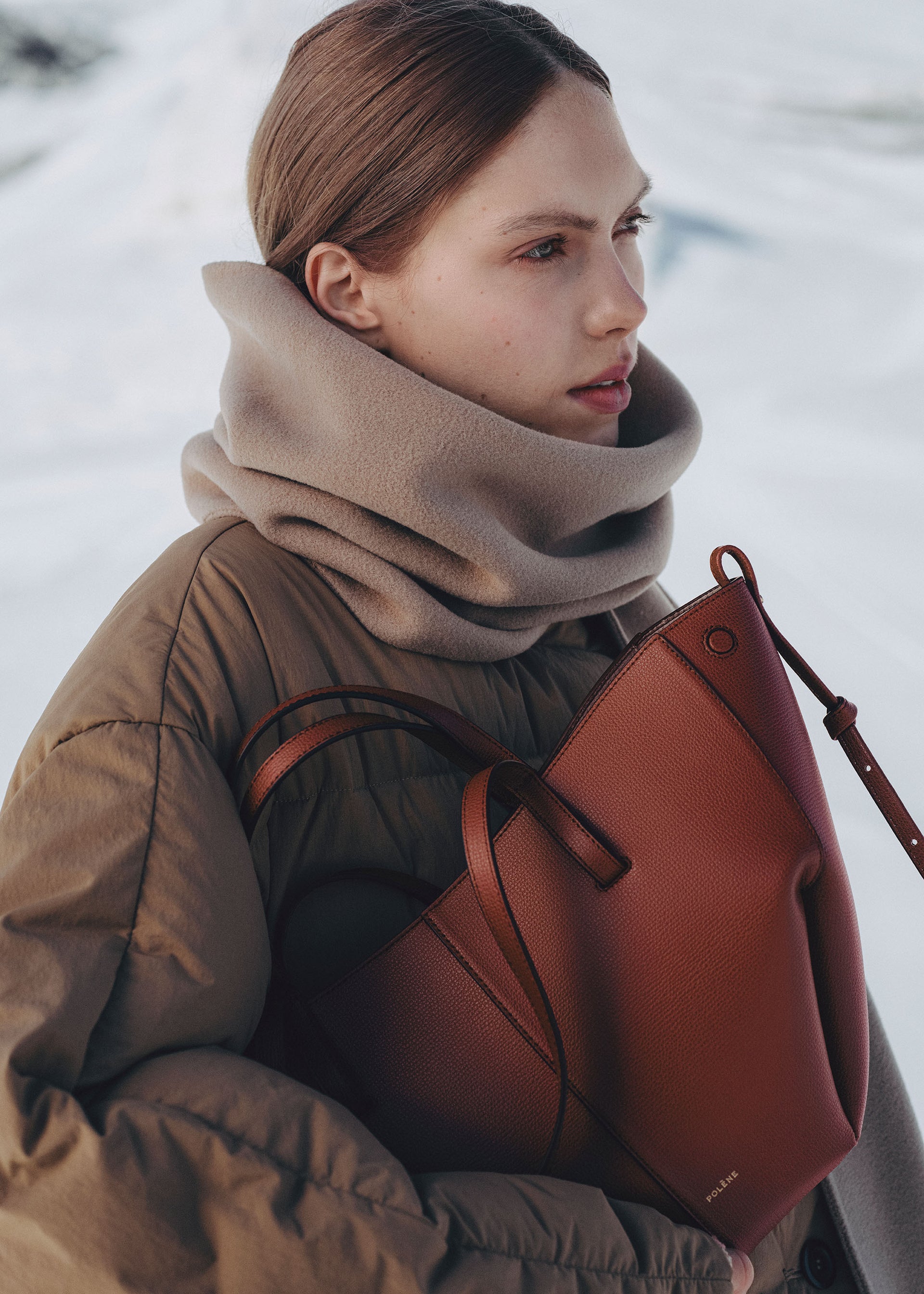 Cyme Mini - Rote Tonerde Genarbtes Leder
