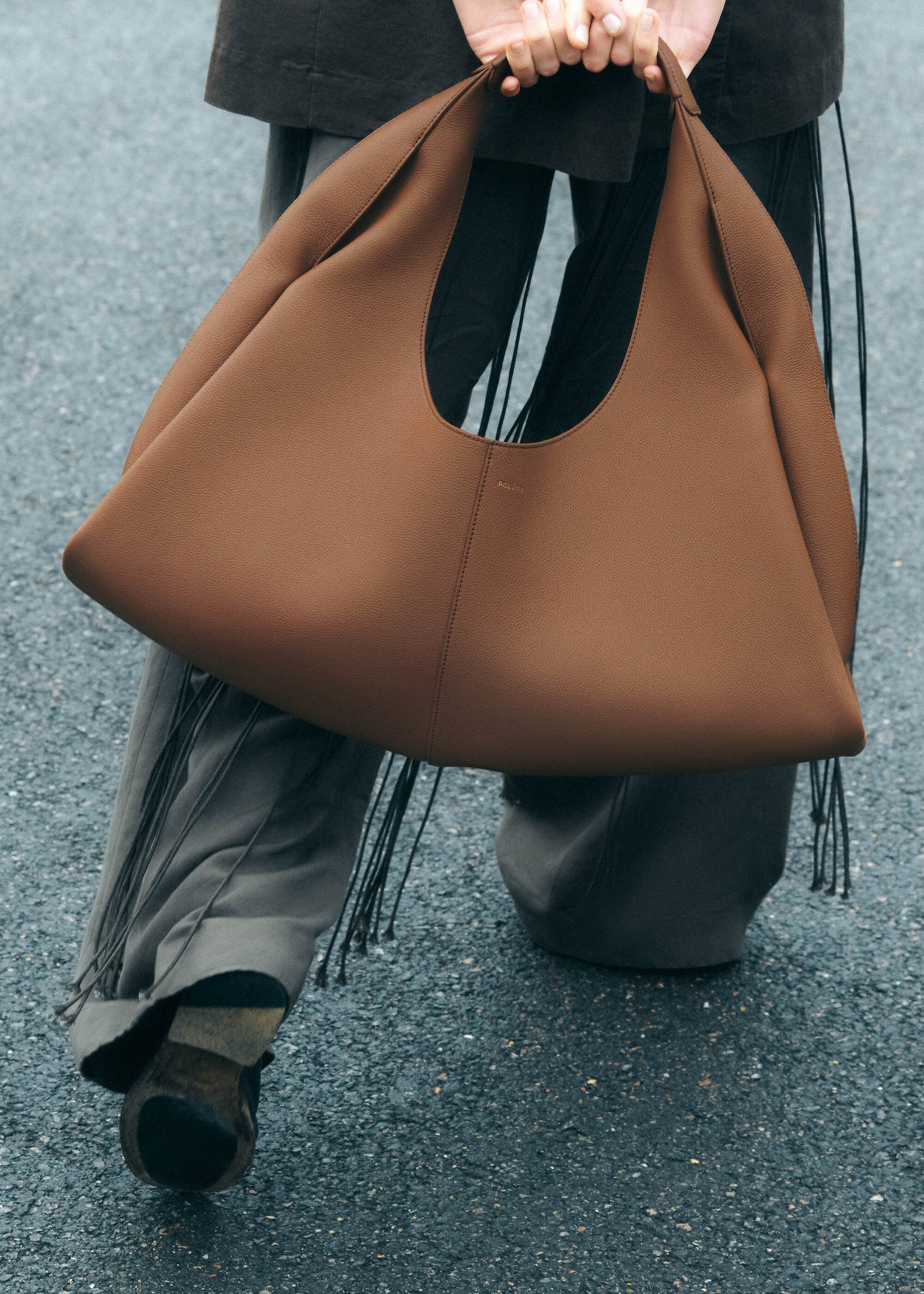 Shuldo - Dunkelbraun Genarbtes Leder