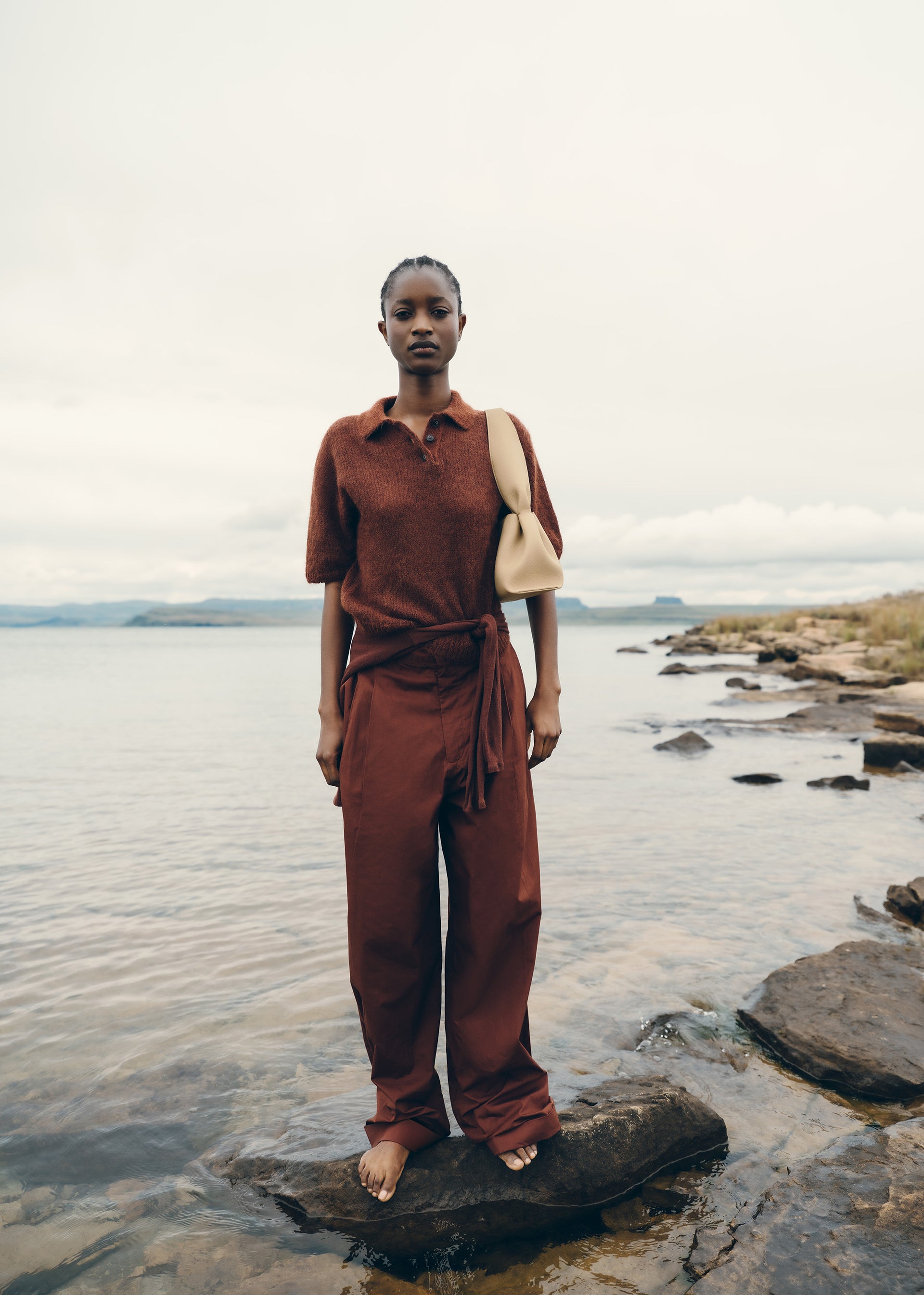 Numéro Neuf East West - Sand Genarbtes Leder