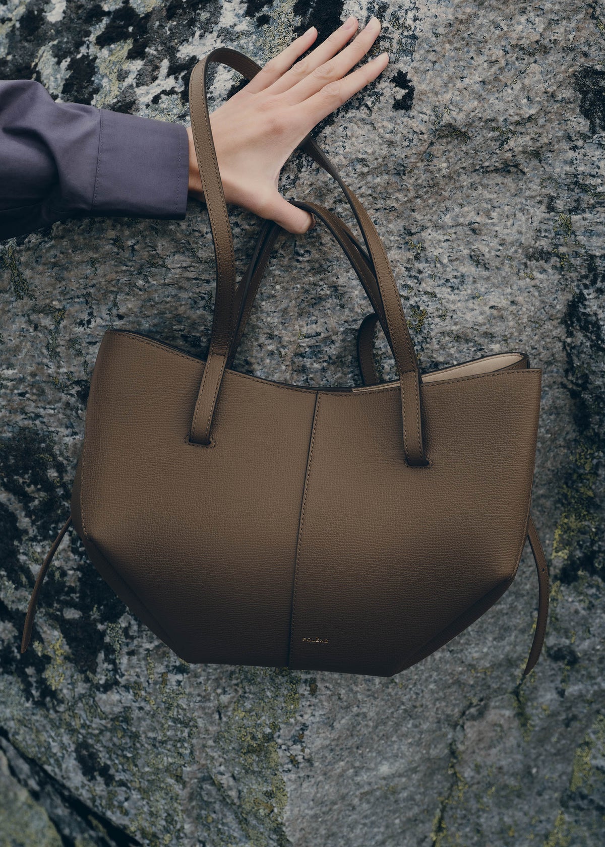 Cyme Mini - Marron Glacé Genarbtes Leder
