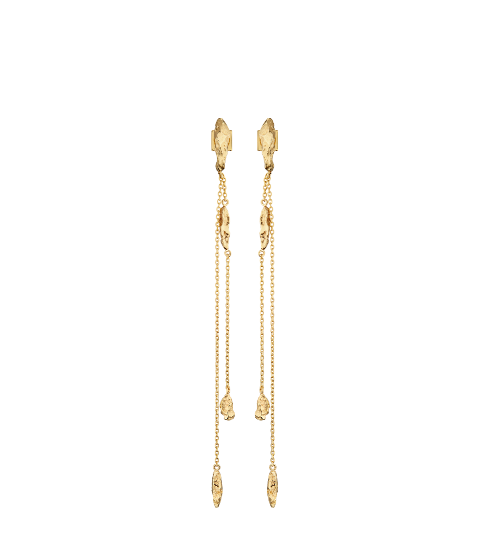 Lange Ohrringe Eroz - Goldedition 24 Karat vergoldet