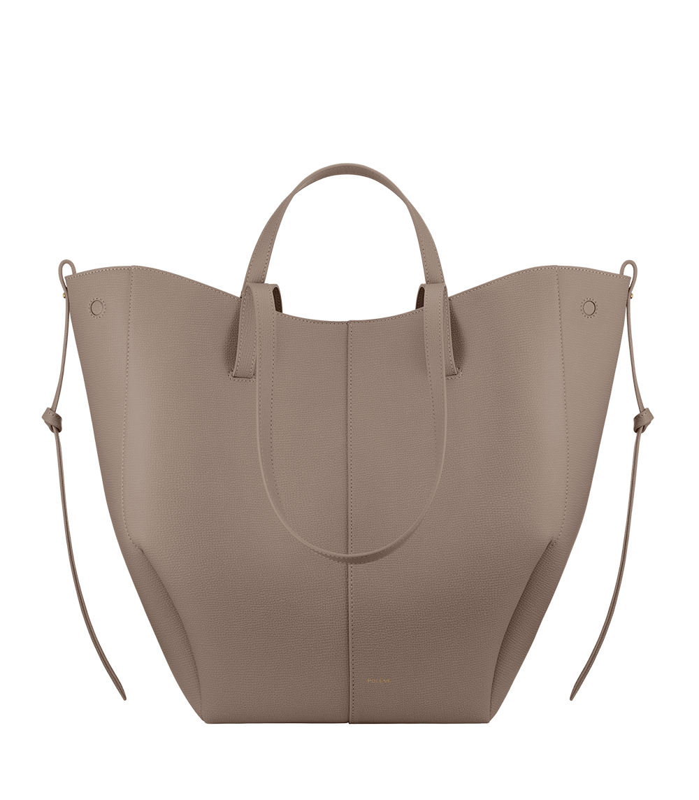 Cyme Tote - Taupe Genarbtes Leder