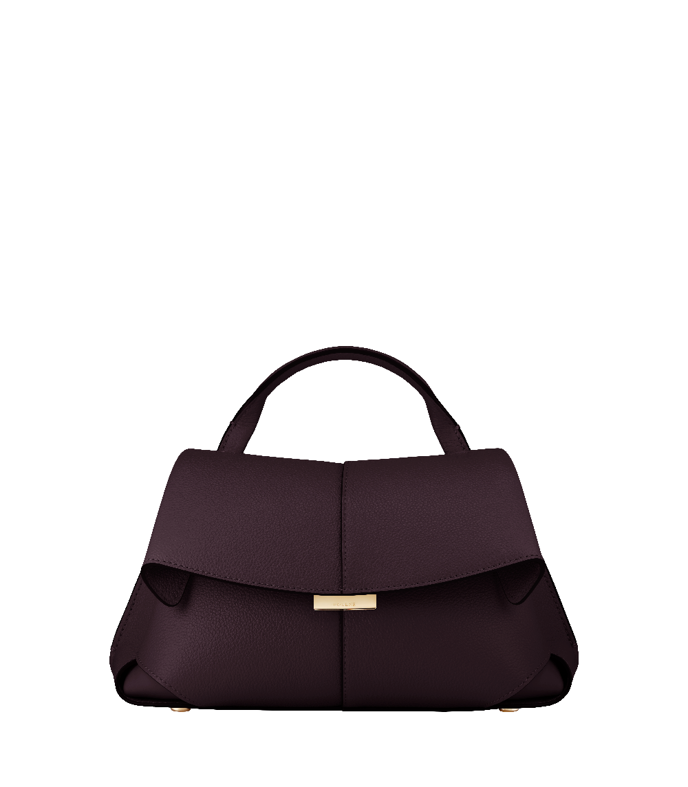 Polène | Taschen - Mokki Mini - Pflaume Genarbtes Leder – Polène DE