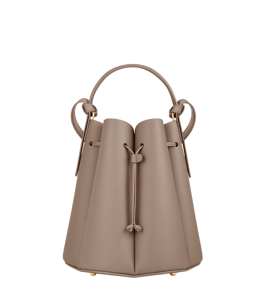 Polène | Taschen - Numéro Huit - Taupe Genarbtes Leder
