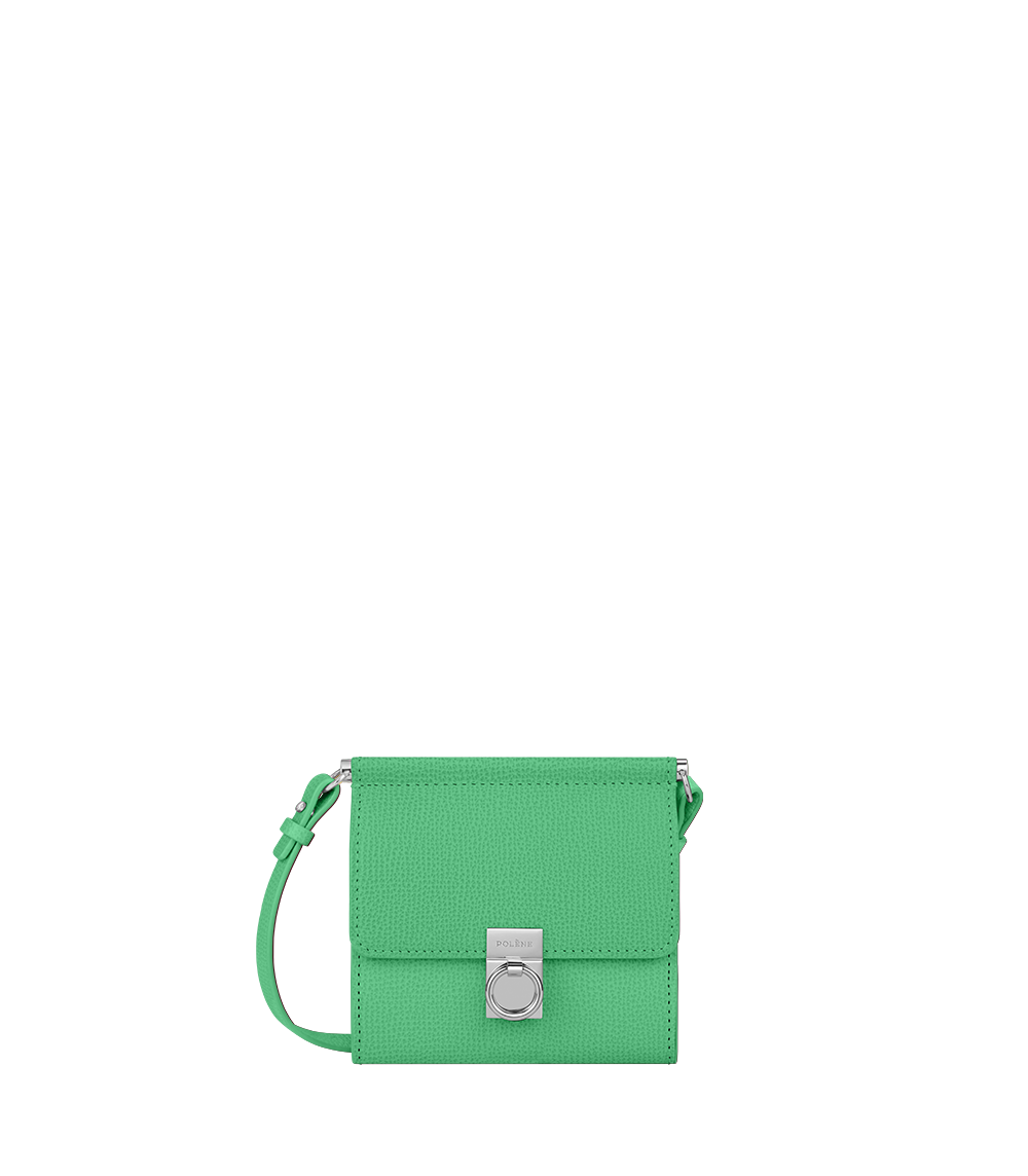 Crossbody Portemonnaie Numéro Sept - Chlorophyll Genarbtes Leder