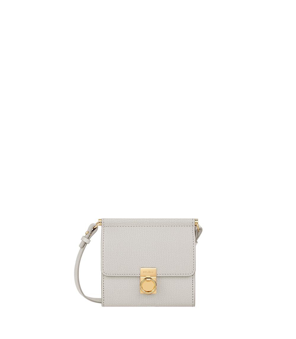 Crossbody Portemonnaie Numéro Sept - Kreide Genarbtes Leder