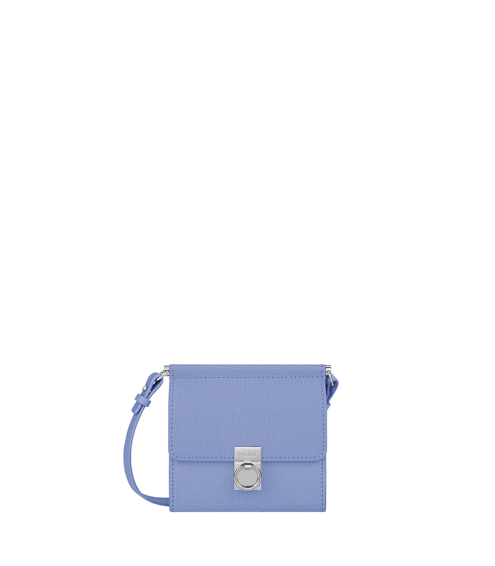 Crossbody Portemonnaie Numéro Sept – Lavender Genarbtes Leder